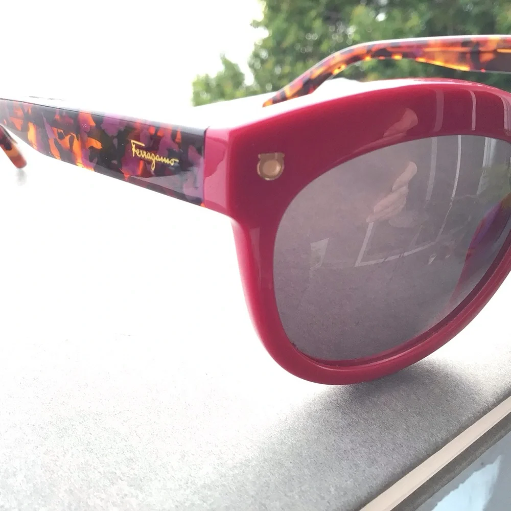Salvatore Ferragamo Women's Maroon Cateye Sunglasses SF675S 512 with Case